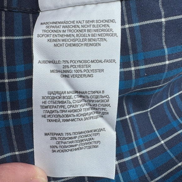 Columbia Navy/Black Checkered Omni Shade Outdoor Shirt, Size L‎ - Picture 7 of 14